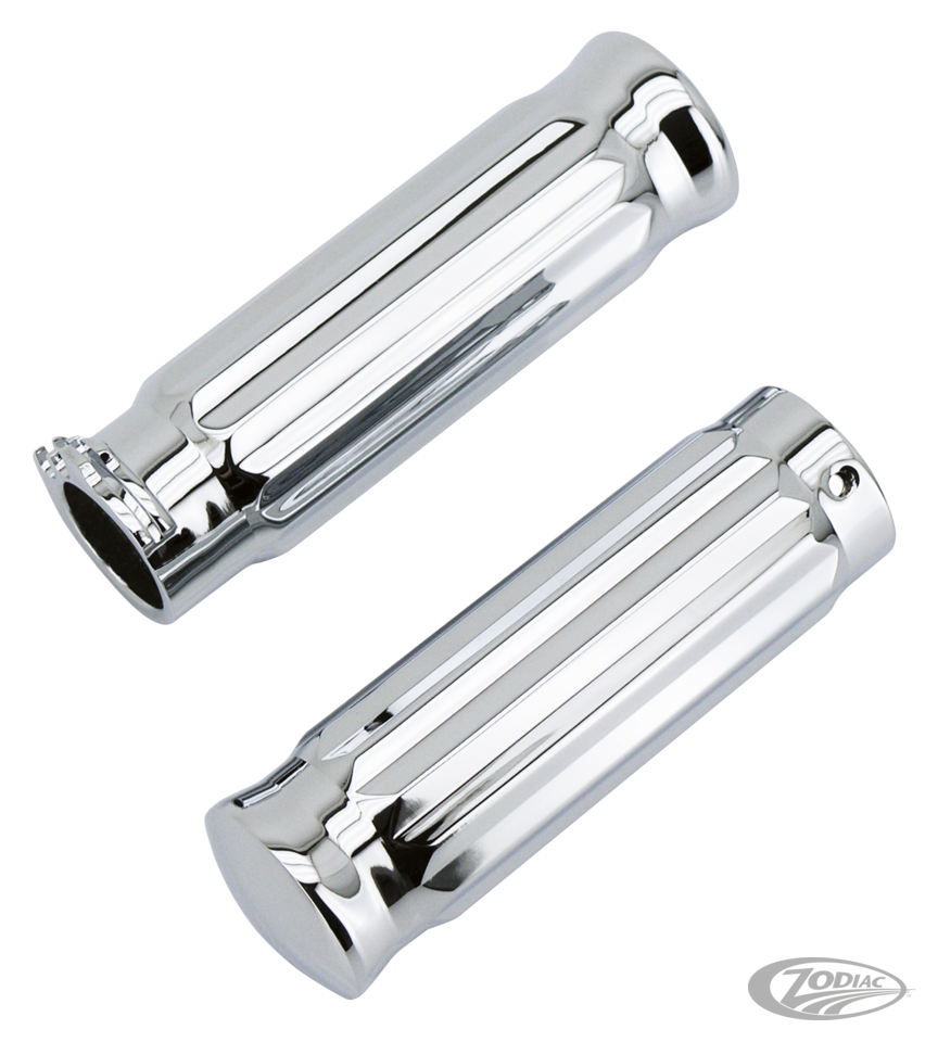 GZP Chrome barrel style V-groove grip For Harley-Davidson
