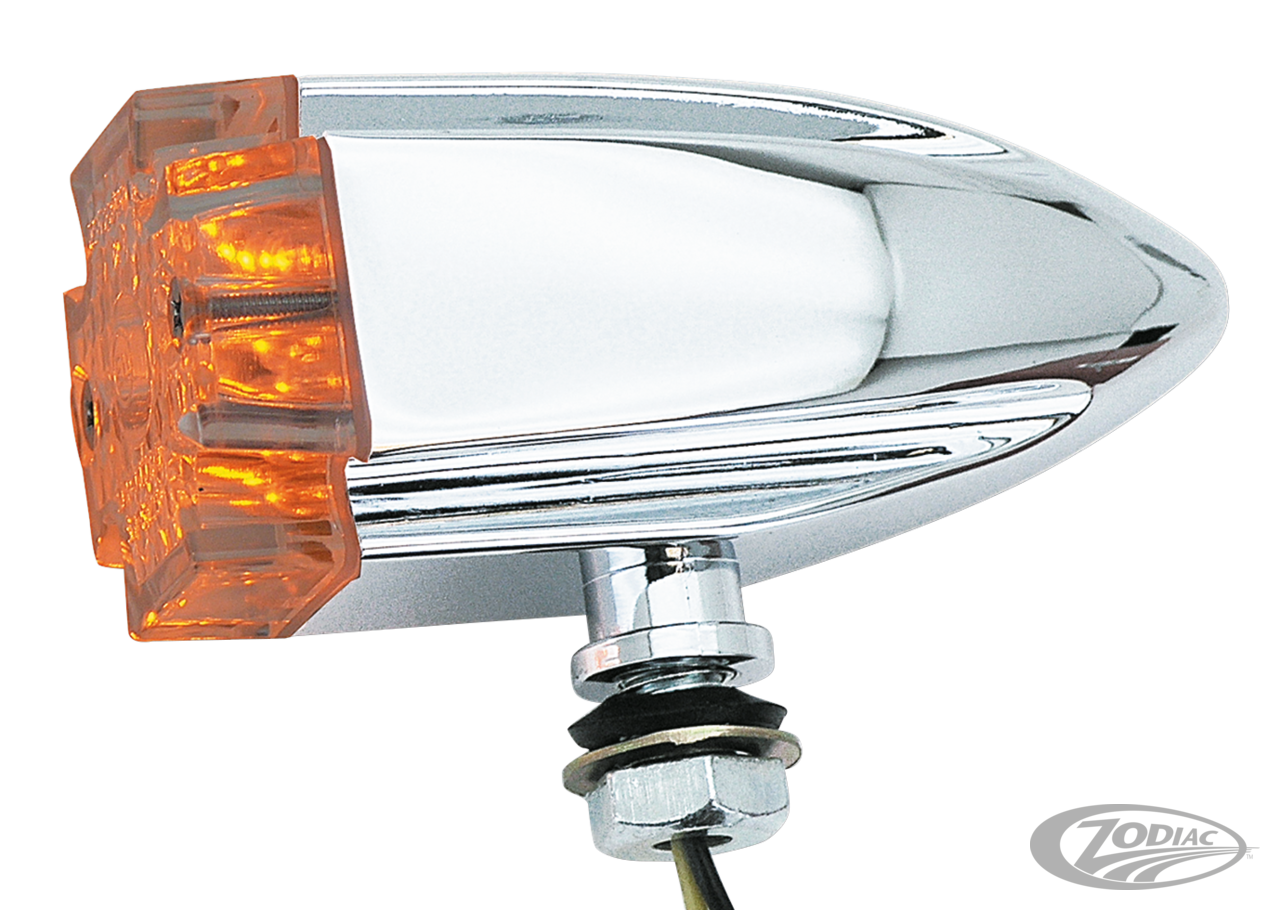 GZP Chr maltese cross bullet light clear For Harley-Davidson