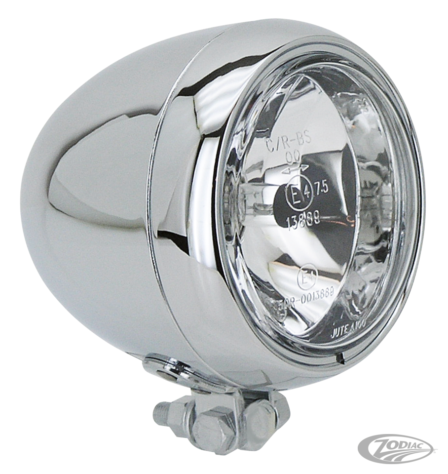 GZP Chrome 4.5" Torpedo style headlight For Harley-Davidson