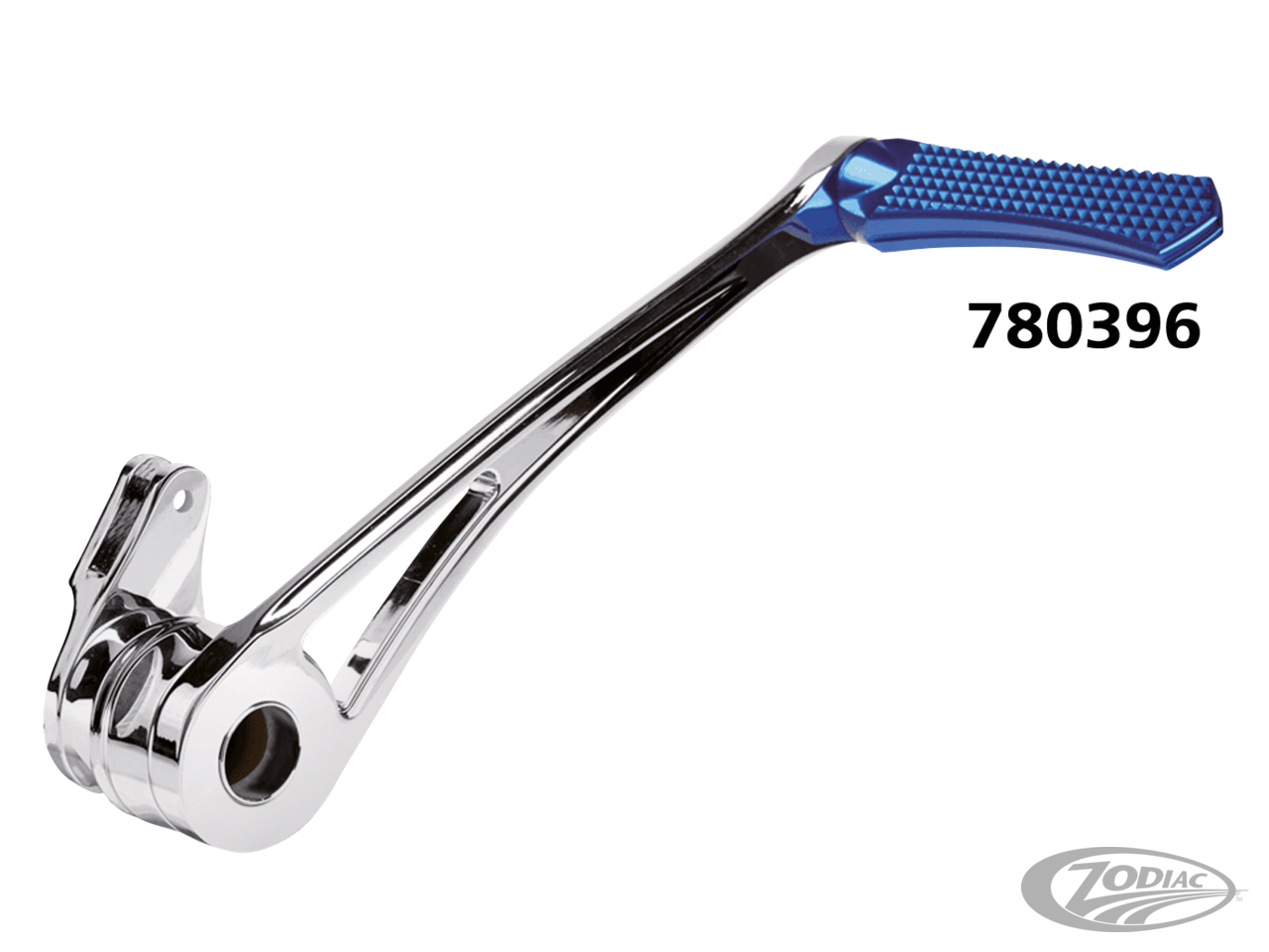 DMND BRAKE ARM CHR+BLUE PEG FLH/T14-UP For Harley-Davidson