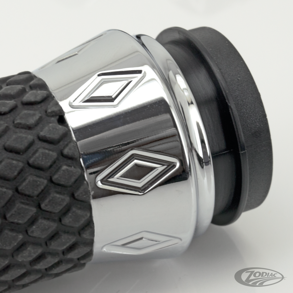 GZP Argyle grip set TBW Chrome For Harley-Davidson