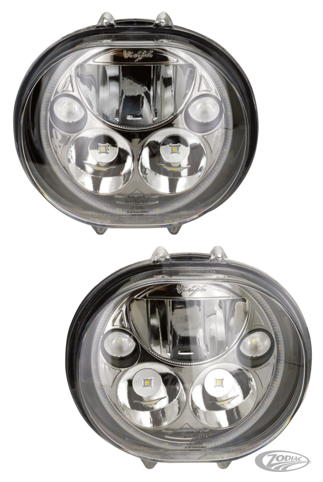 Vision X oval 5.75" Chr with halo single For Harley-Davidson