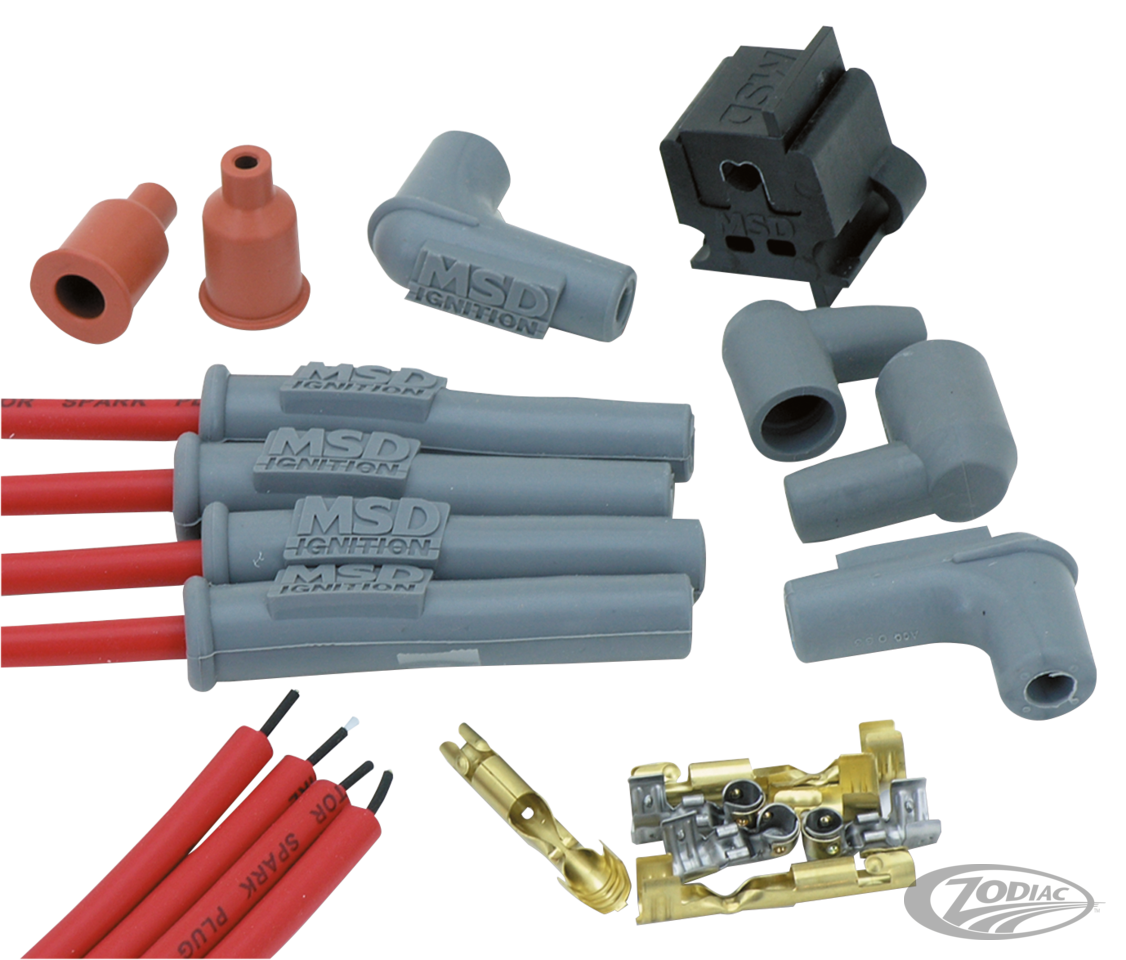 MSD Super Conduct plug wires (nitro) Red For Harley-Davidson