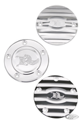 Point cover 2hole Black/Machine cut Ribb For Harley-Davidson