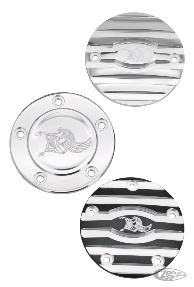 Point cover 2hole Black/Machine cut Ribb For Harley-Davidson