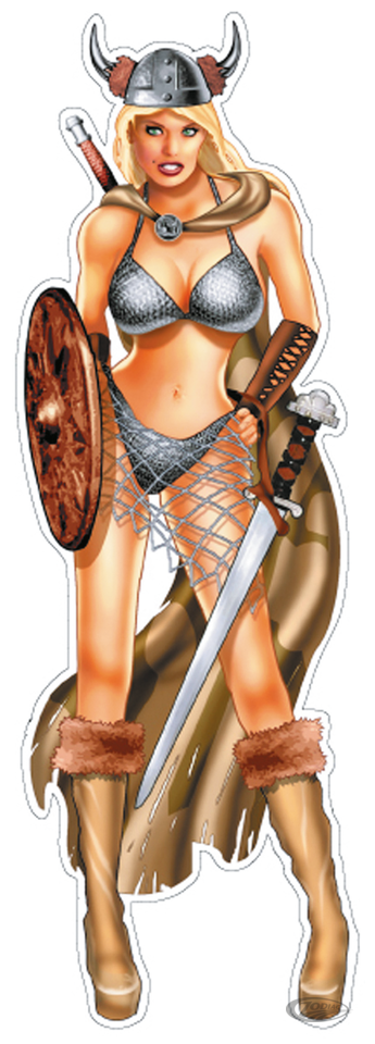 Viking babe decal 2.75"x8.13" For Harley-Davidson