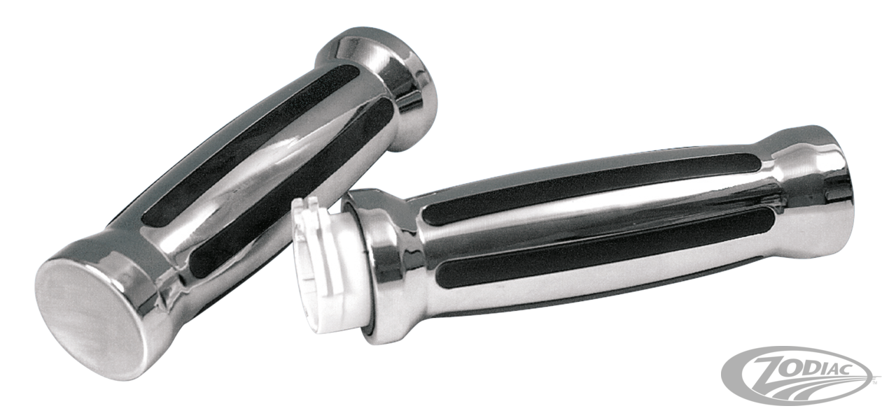 GZP Inlay Millennium grip set Chrome For Harley-Davidson