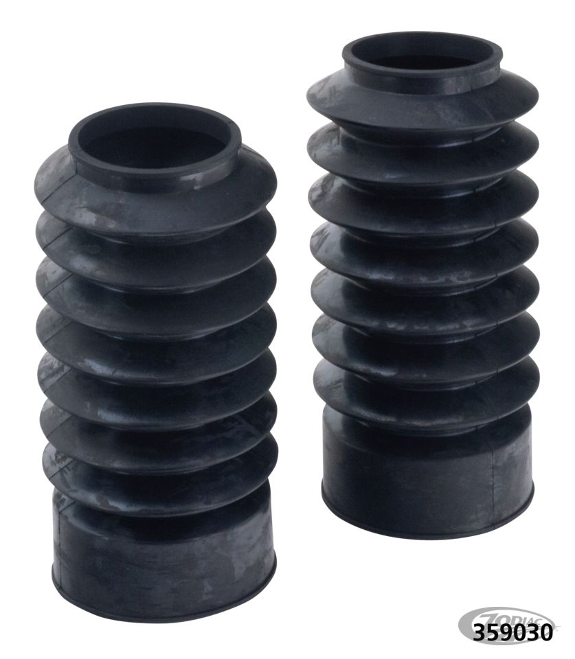 GZP Black rubber forkboots 49mm 9" long For Harley-Davidson