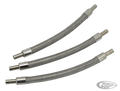 15" braided stainless hose w/pipe end For Harley-Davidson