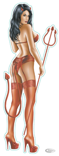 Devil babe decal 2.75"x7.5" For Harley-Davidson