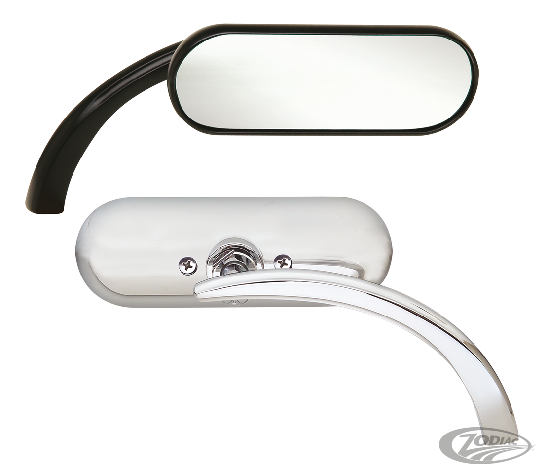 CHROME MINI OVAL MIRROR LEFT For Harley-Davidson