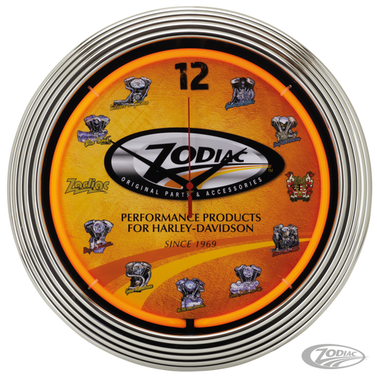 Zodiac Through the time Neon clock For Harley-Davidson