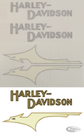 set of tanktransfers 1933-34, silver cen For Harley-Davidson