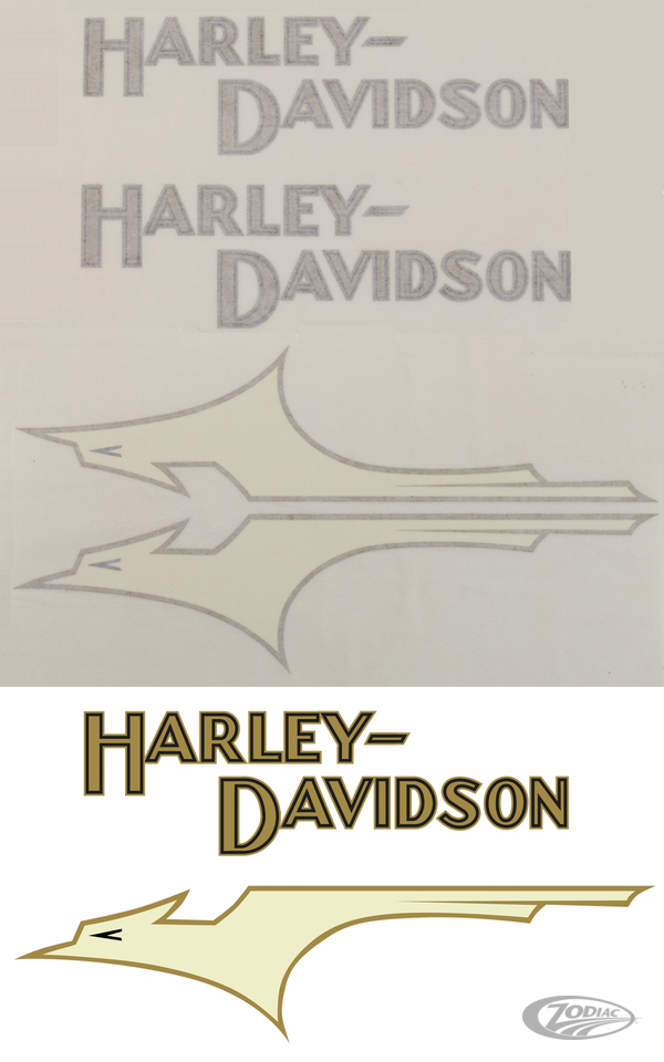 set of tanktransfers 1933-34, silver cen For Harley-Davidson