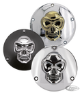 GZP Skull derby cover chr/gold alu 5-hol For Harley-Davidson