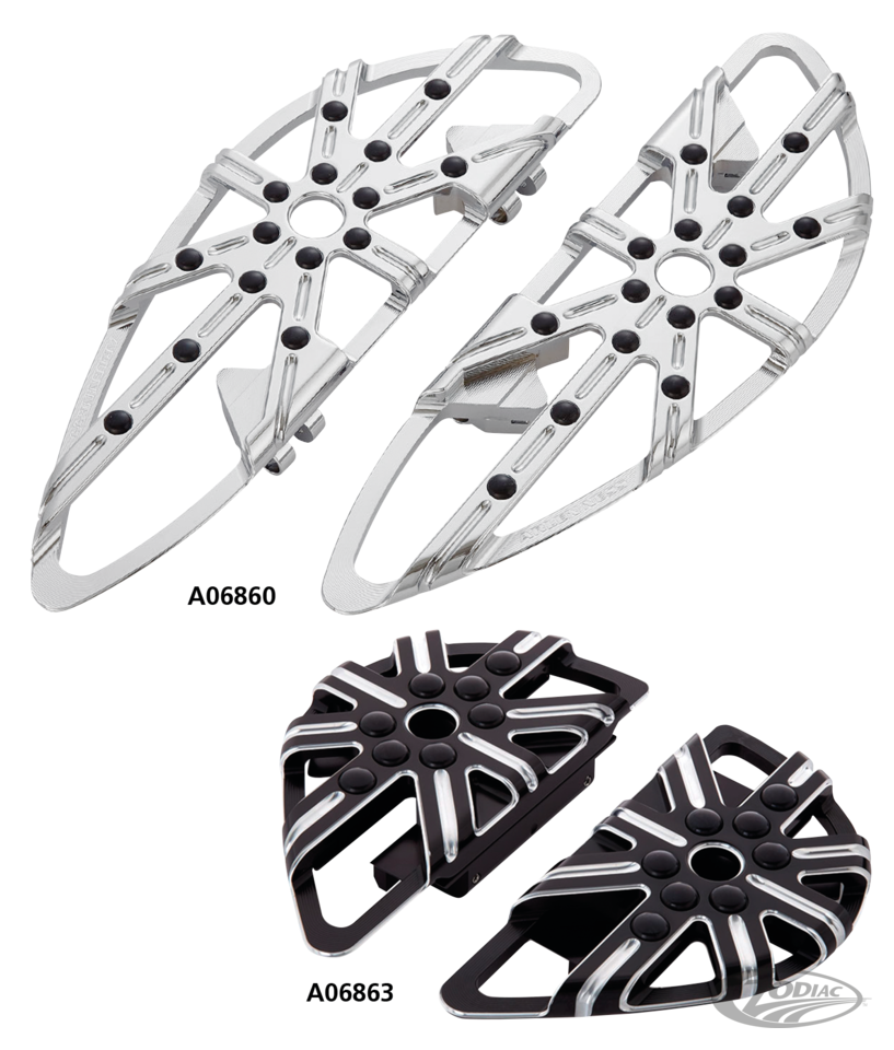 10-GAUGE DRIVER FLOORBOARDS CHROME For Harley-Davidson