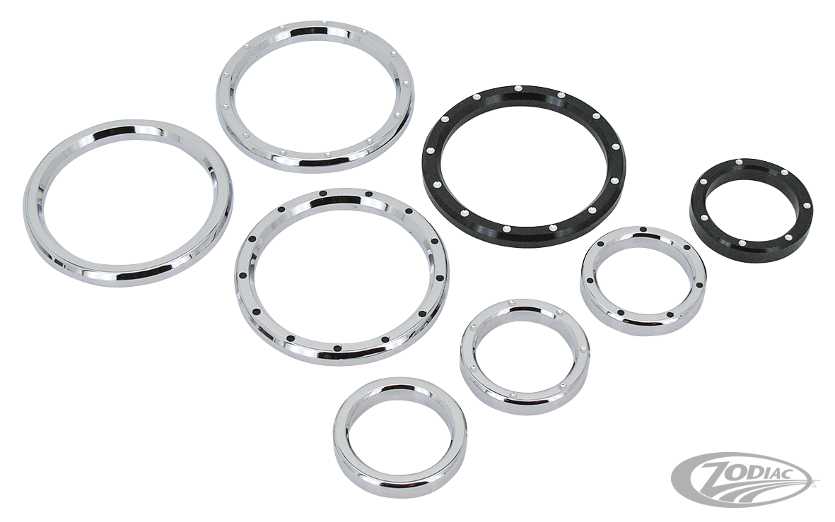 GZP Chr Smooth billet instr bezel 2" For Harley-Davidson