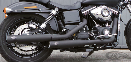 MCJ slip-ons FXDB Black w/o end caps For Harley-Davidson