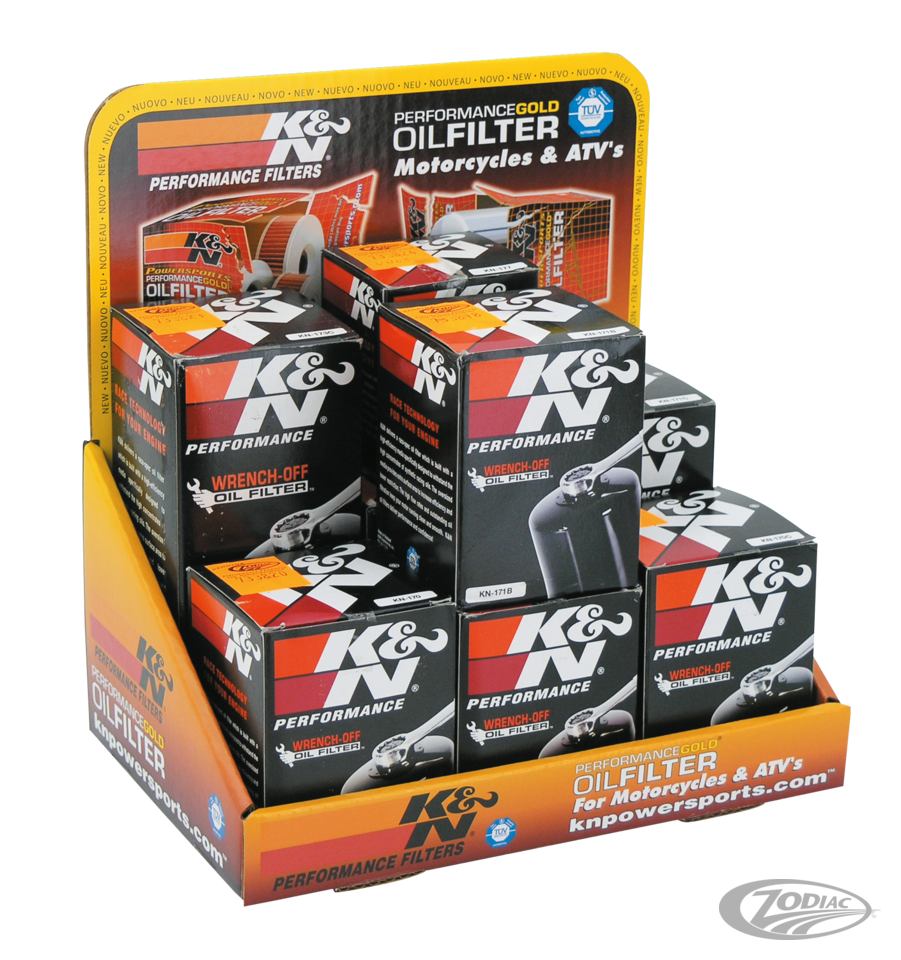 K&N Chrome Wrench-off oil filter short For Harley-Davidson