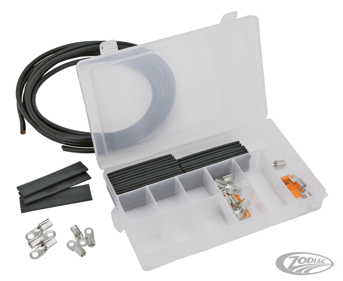 Battery & Starter cable kit Black For Harley-Davidson