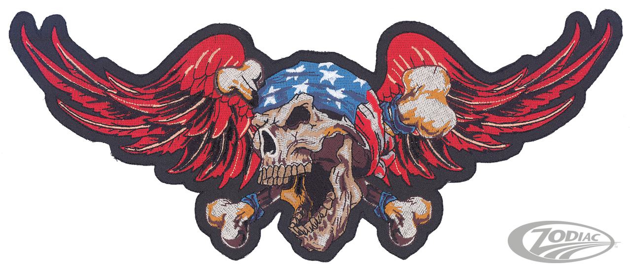 USA Death Skull patch 12"x5" For Harley-Davidson