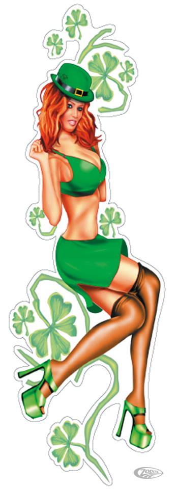 Irish lass babe decal 2.7"x8.3" For Harley-Davidson