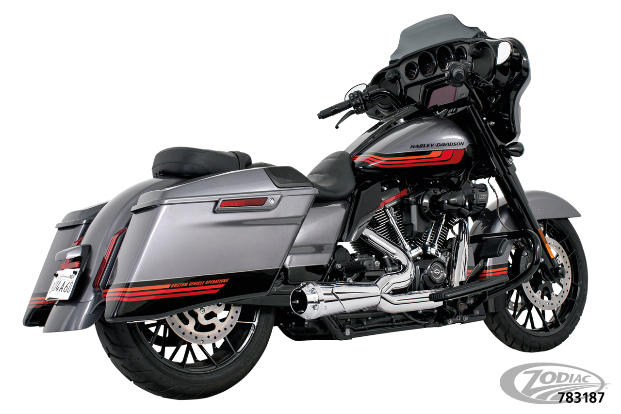 US OUTLAW LOW 2-1 CH/CH FLH/T17-UP For Harley-Davidson