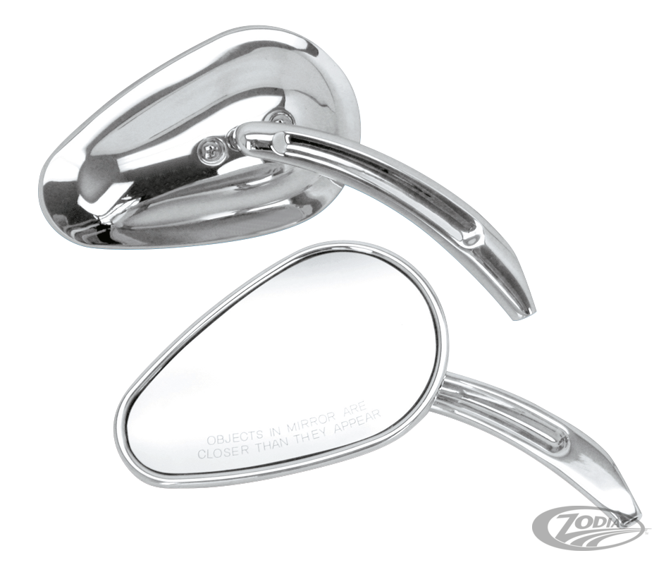 GZP Chrome Sweeping Teardrop mirror L For Harley-Davidson