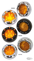 GZP Chr Duo led amber lens deuce light For Harley-Davidson