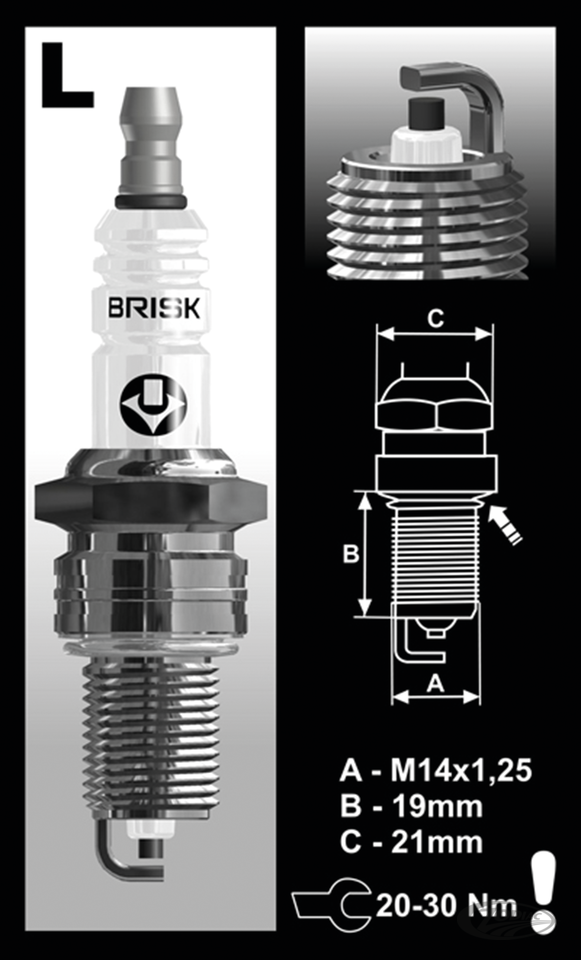 Each Brisk LR14YC spark plug For Harley-Davidson