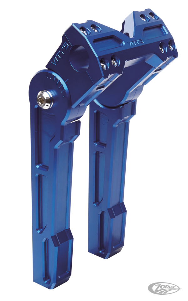Adjustable 10" riser set Blue For Harley-Davidson
