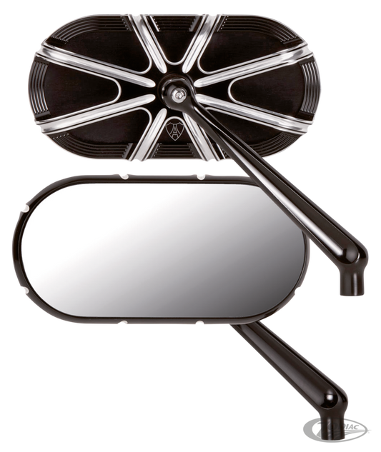 10-Gauge Caged series blk mirror left For Harley-Davidson