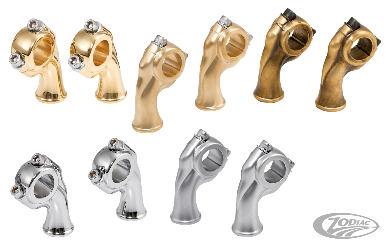 K-Tech Deluxe risers polished brass For Harley-Davidson