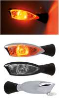 GZP Chrome E-appr LED turn signals, pair For Harley-Davidson