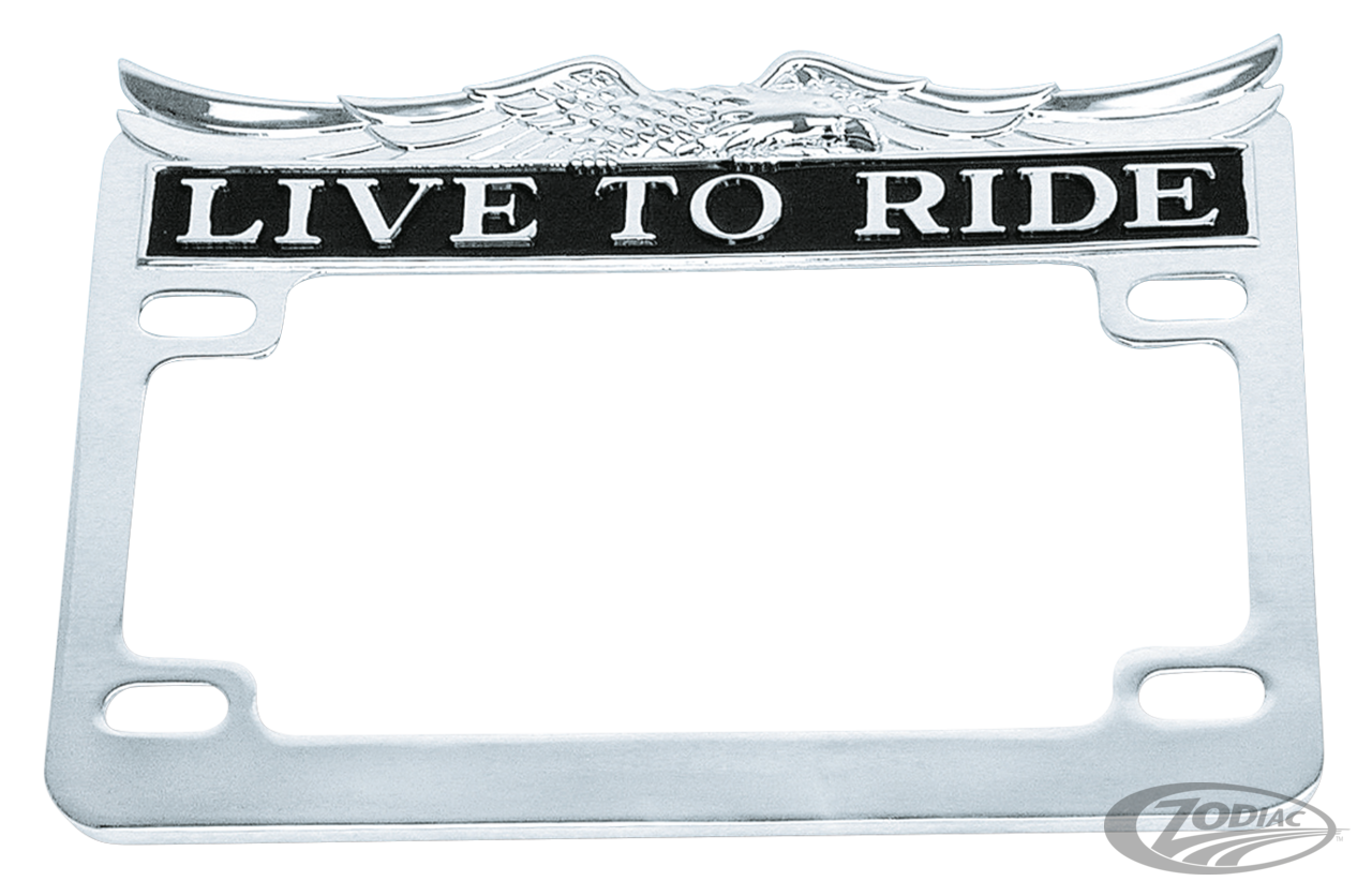 GZP Live to Ride license plate trim rim For Harley-Davidson