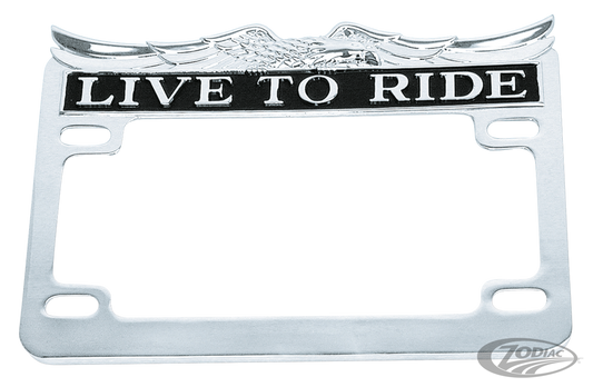 GZP Live to Ride license plate trim rim For Harley-Davidson