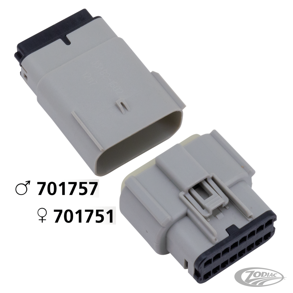 Molex 07Up 16-Position Male Gray OEM7249 For Harley-Davidson