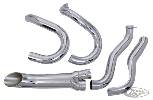 Chrome open 2:1 exhaust BT70-84 For Harley-Davidson