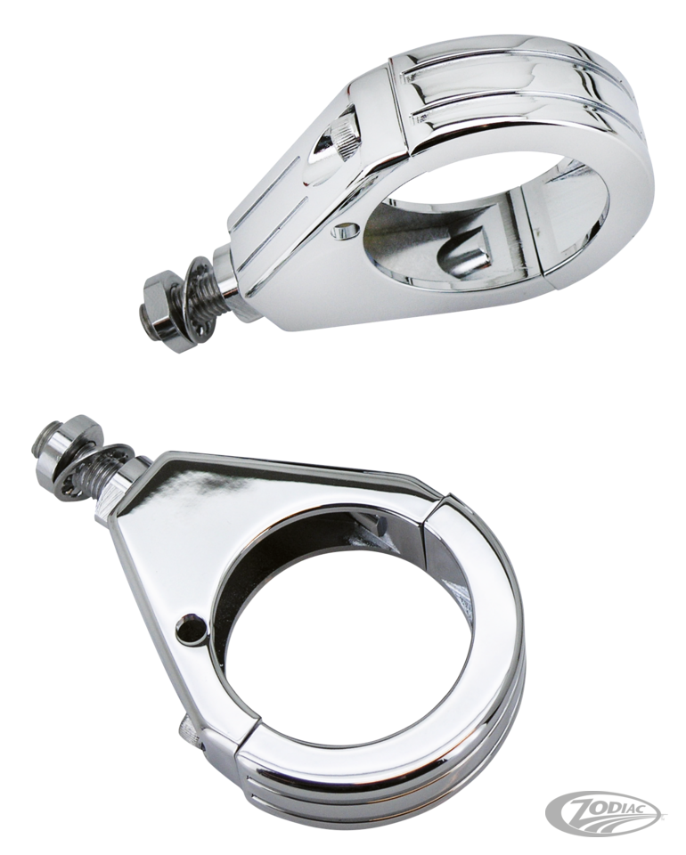 GZP Chrome alu 41mm clamp kit ball mille For Harley-Davidson