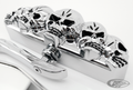 GZP Chrome Skull vision mirror set For Harley-Davidson