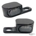 BLK Imperceptible front LED turn signals For Harley-Davidson