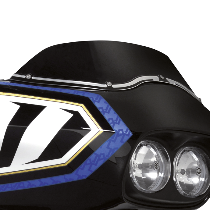 WINDSCR TRIM FLTR98-13  SCALLOP Contr.cu For Harley-Davidson