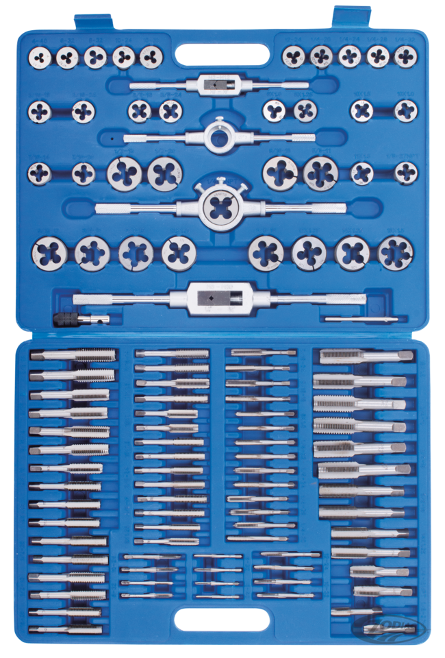 Tap & Die set 110 pieces SAE Tungsten For Harley-Davidson