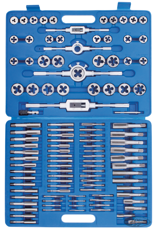 Tap & Die set 110 pieces SAE Tungsten For Harley-Davidson