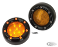 GZP Blk Duo led amber lens deuce light For Harley-Davidson