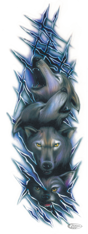 Wolf pack decal 2.75"x8.1" For Harley-Davidson