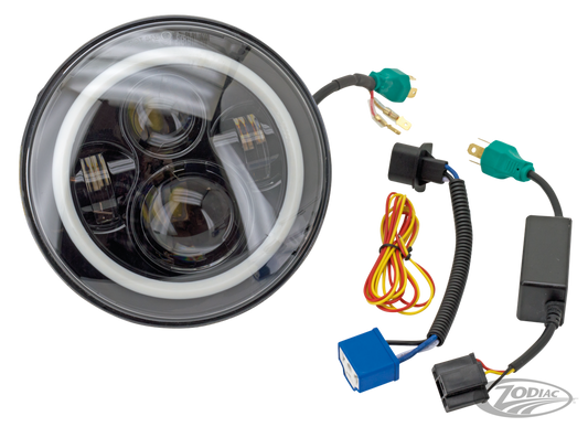 7" LED HALO Headlight unit For Harley-Davidson