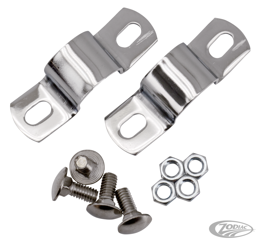 U-Clamps oil tank mount chrome BT36-57 For Harley-Davidson