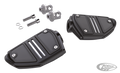 Twin rail footpegs w/male adapter Black For Harley-Davidson
