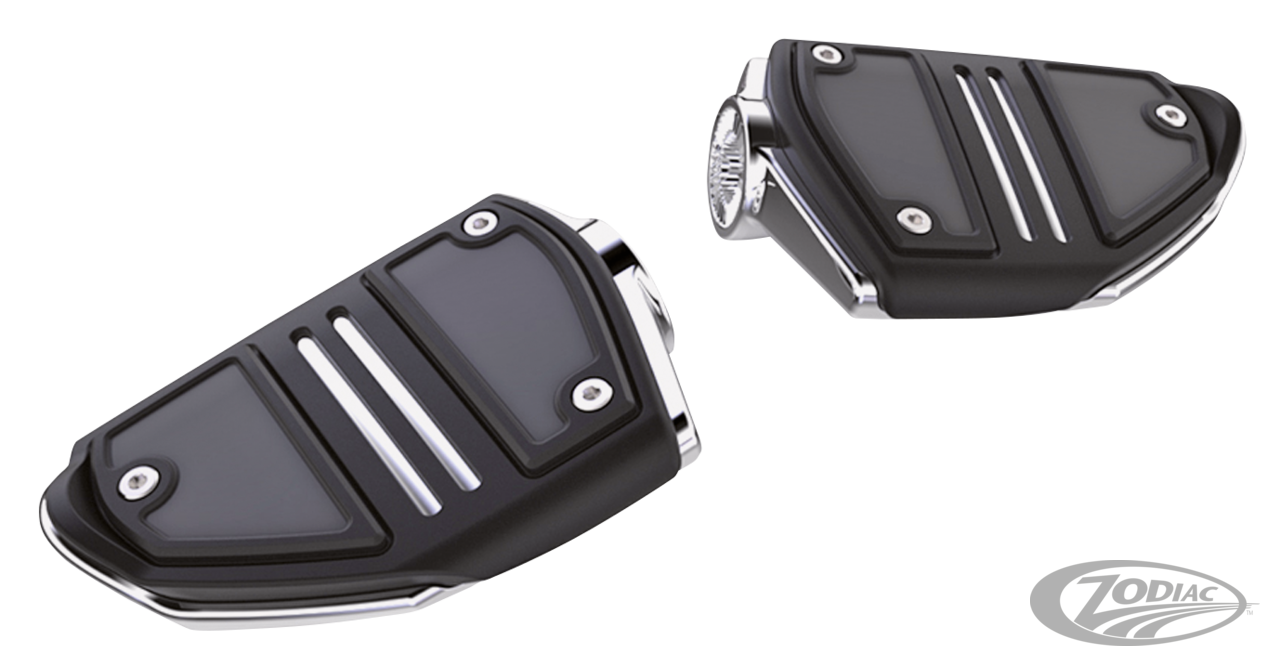 Twin rail footpegs w/o adapters Chrome For Harley-Davidson